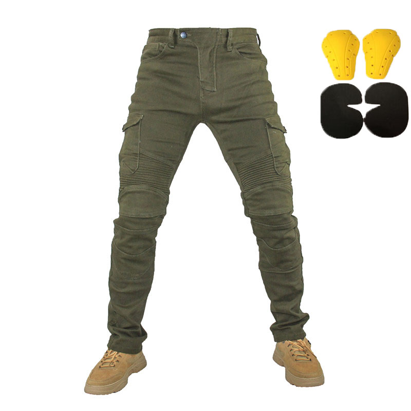 Motorcycle Gear Jeans - กางเกงยีนส์รถจักรยานยนต์ Pantalones Motocicleta Hombre Featherbed กางเกงยีนส์รุ่นมาตรฐาน