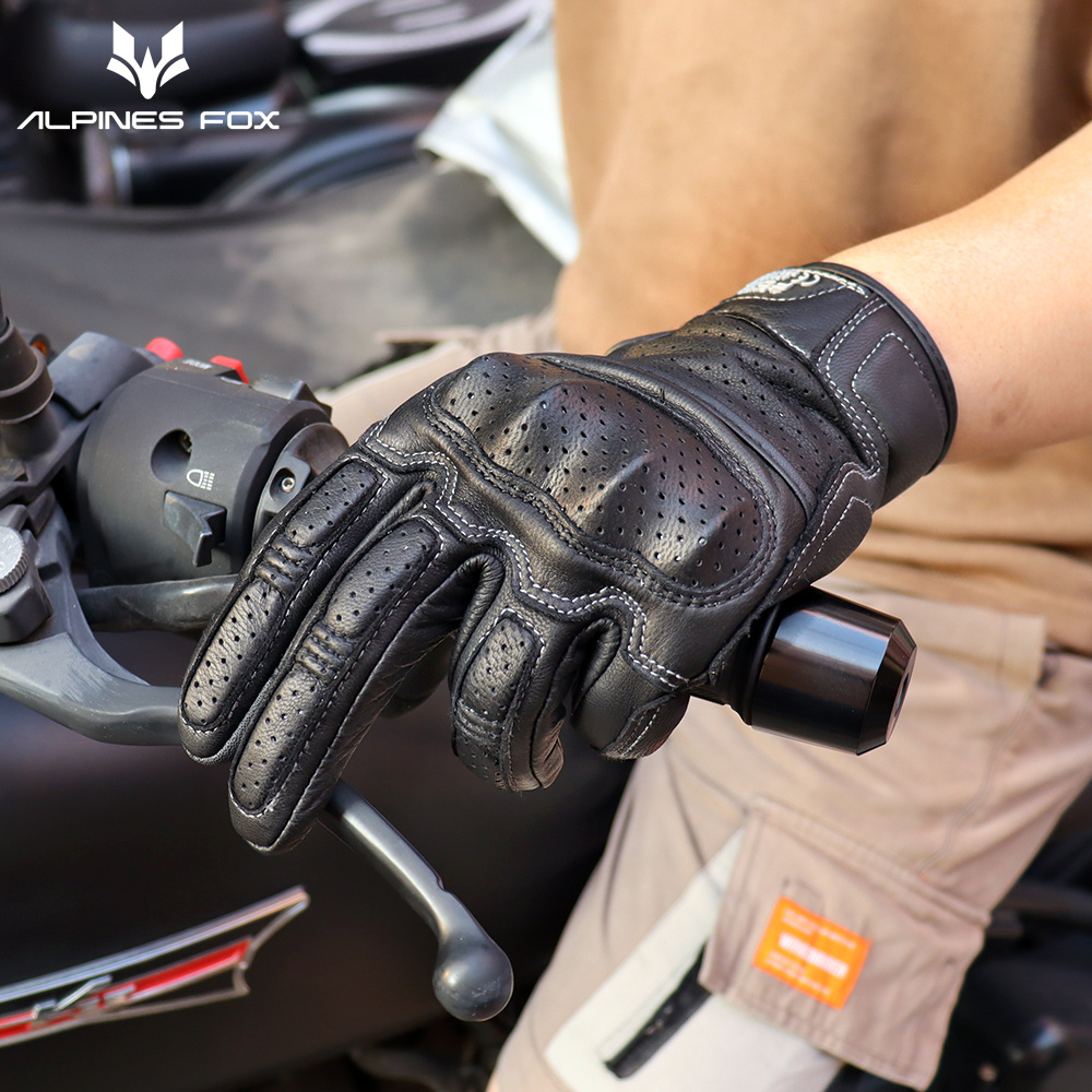 ถุงมือแข่งรถมอเตอร์ไซด์หนังแท้ - Motorcycle Gear Alpine บทวิจารณ์และราคา