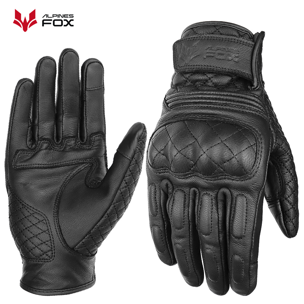 Retro รถจักรยานยนต์ถุงมือหนังแ - Motorcycle Gear Alpine บทวิจารณ์และราคา